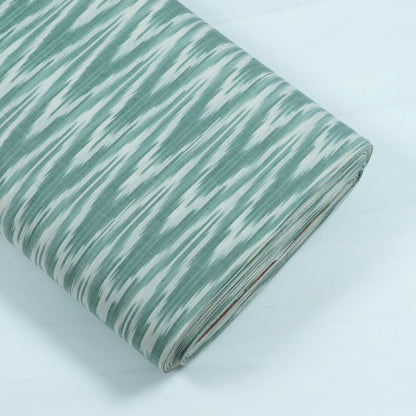 Pastle Green Chevron Cotton Handloom Ikat Fabric for Dress Material | Width: 44"