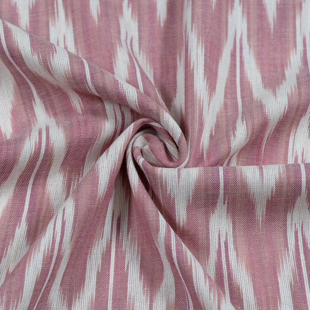 Pastel Pink & White Cotton Handloom Ikat (Sku: I-717)