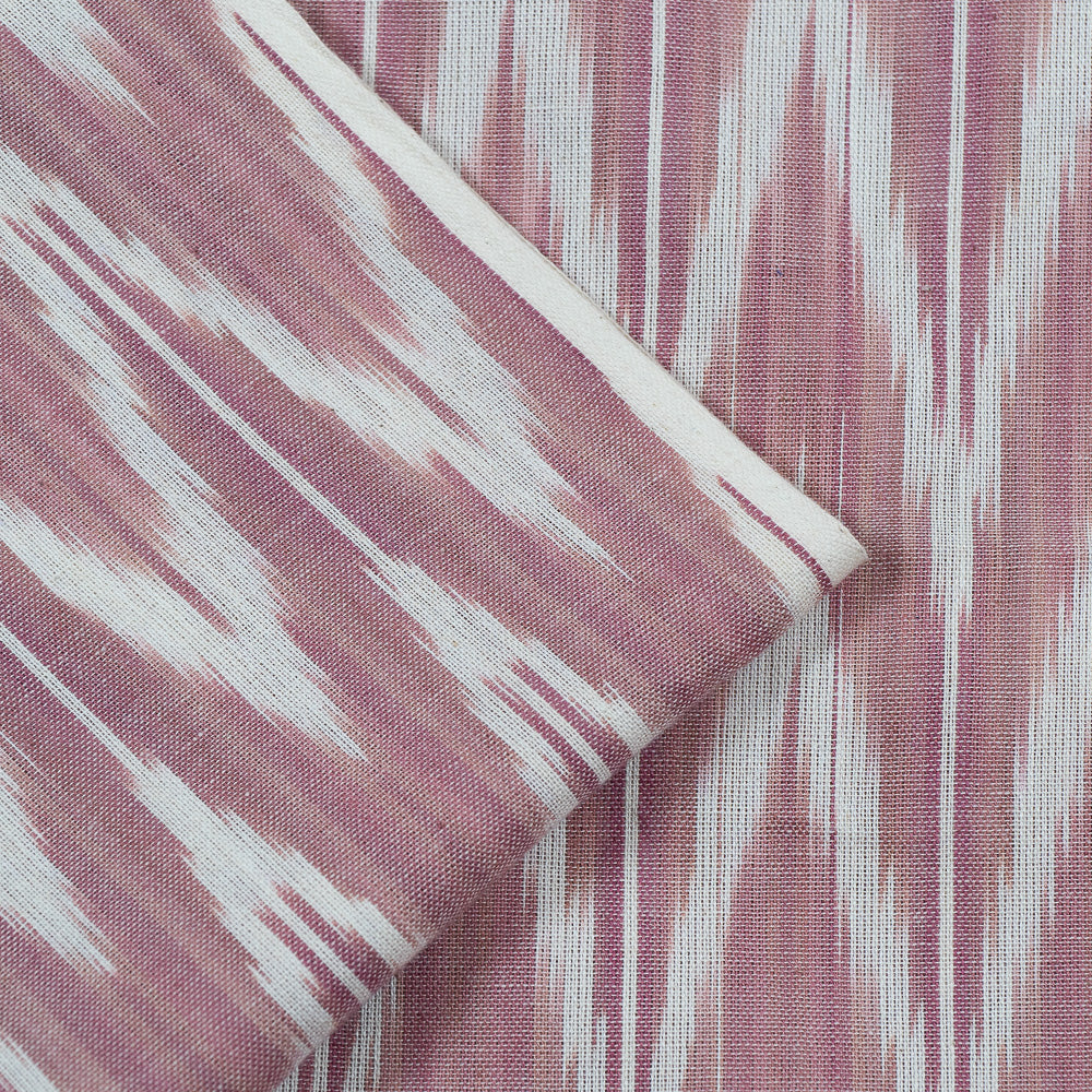 Pastel Pink & White Cotton Handloom Ikat (Sku: I-717)