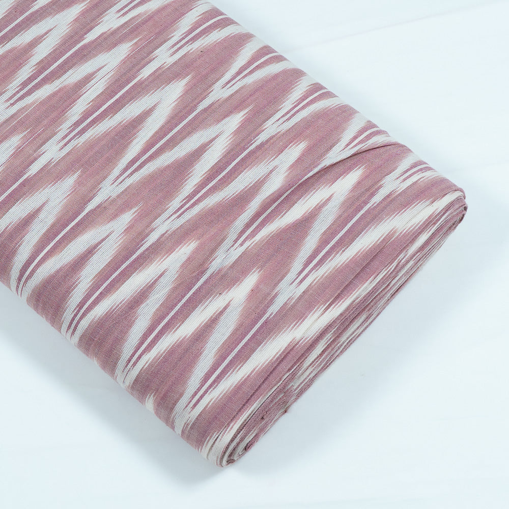 Pastel Pink & White Cotton Handloom Ikat (Sku: I-717)