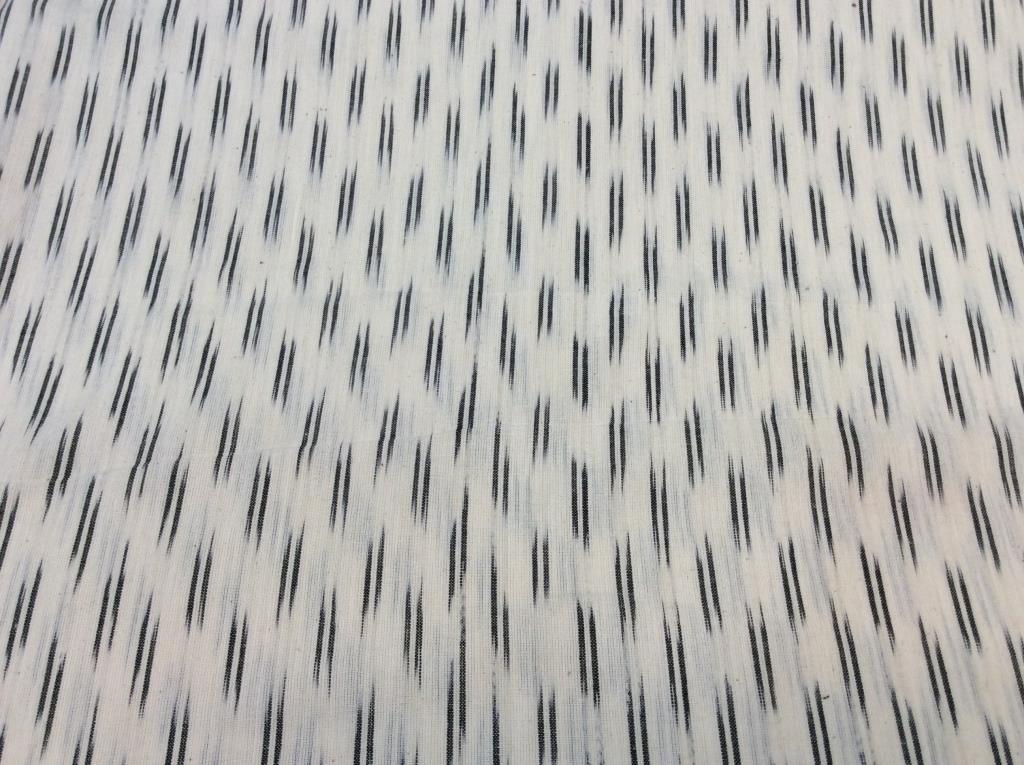 Black & White Small Pattern Cotton Handloom Woven Ikat (Sku: I-738)