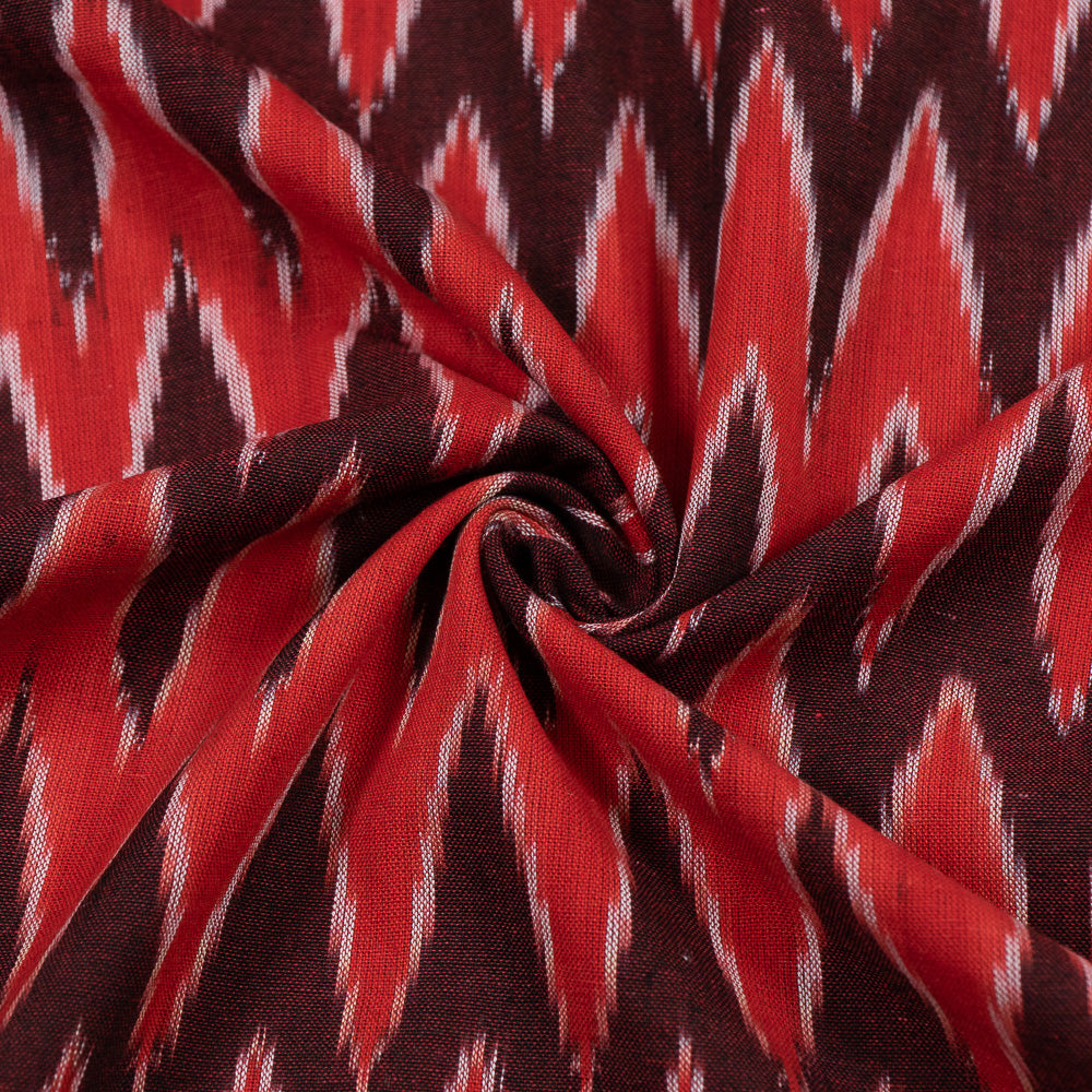 Red Chevron Cotton Handloom Ikat (Sku: I-745)