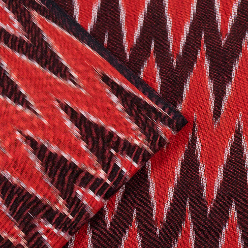 Red Chevron Cotton Handloom Ikat (Sku: I-745)