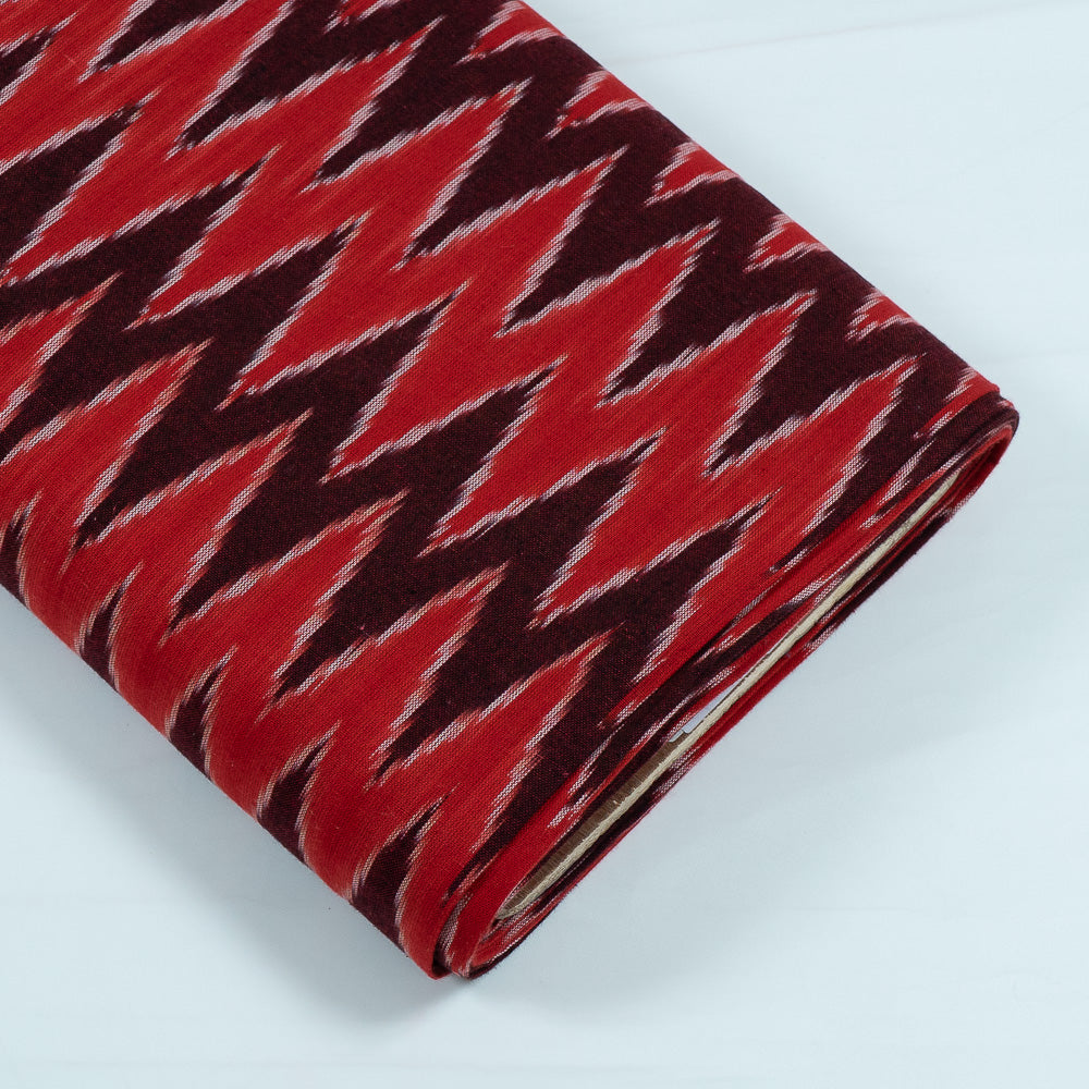 Red Chevron Cotton Handloom Ikat (Sku: I-745)