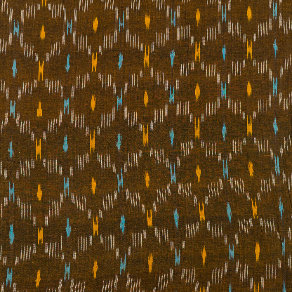 Mustard & Blue Cotton Handloom Ikat (Sku: I-748)