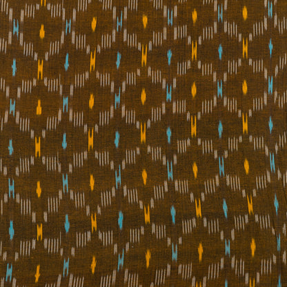 Mustard & Blue Cotton Handloom Ikat (Sku: I-748)