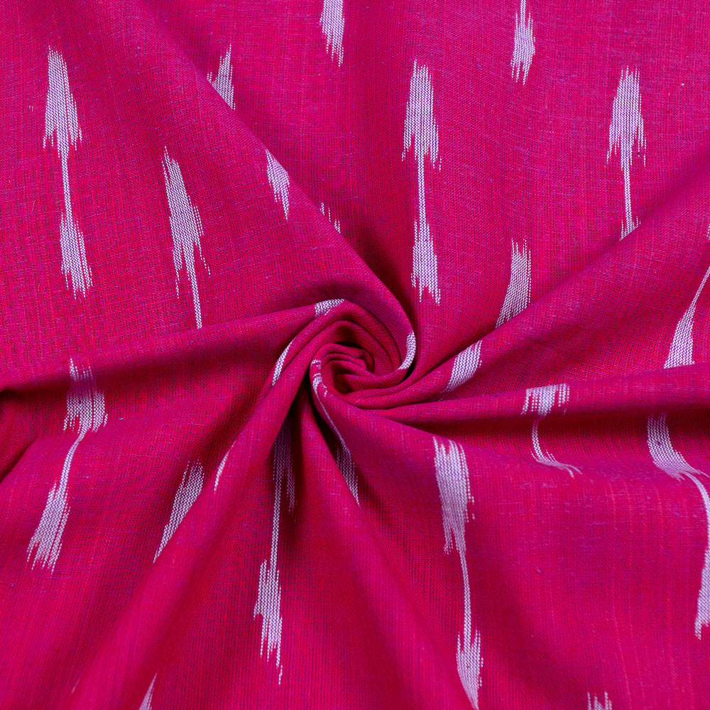 Pink & White Cotton Handloom Ikat (Sku: I-761)