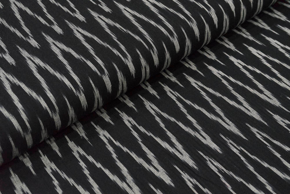 Black White Chevron Cotton Ikat ( SKU: I-762 )