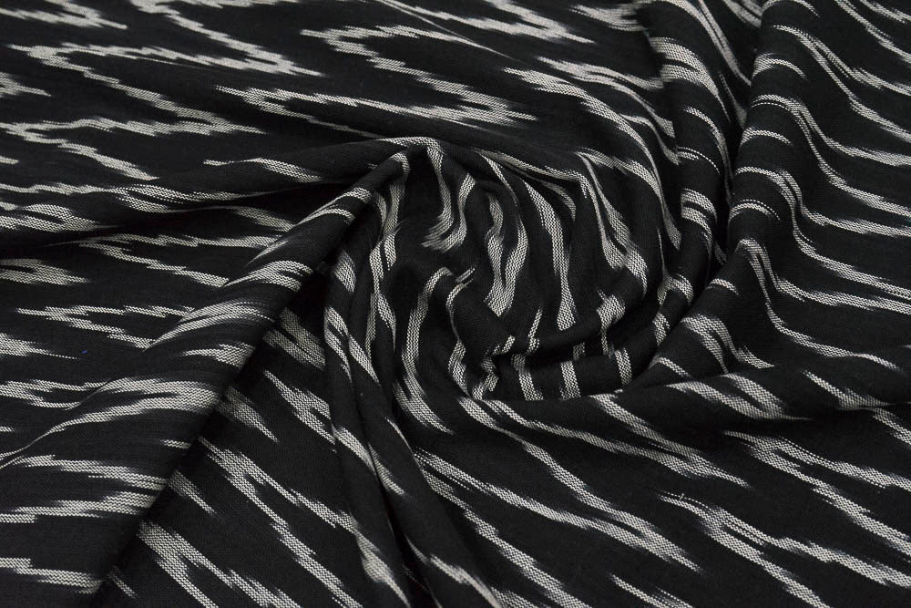 Black White Chevron Cotton Ikat ( SKU: I-762 )