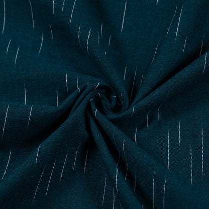 Teal Green & White Cotton Handloom Ikat Fabric for Dresses | Width: 44"
