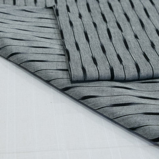 Grey & Black Cotton Handloom Ikat (Sku: I-772)