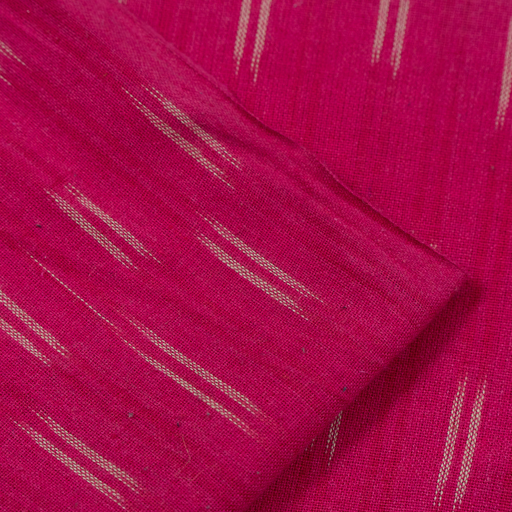 Pink & White Cotton Handloom Ikat (Sku: I-773)