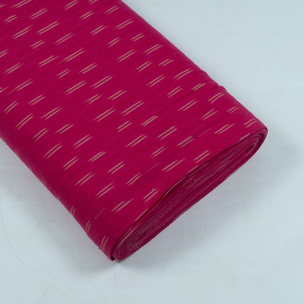 Pink & White Cotton Handloom Ikat (Sku: I-773)