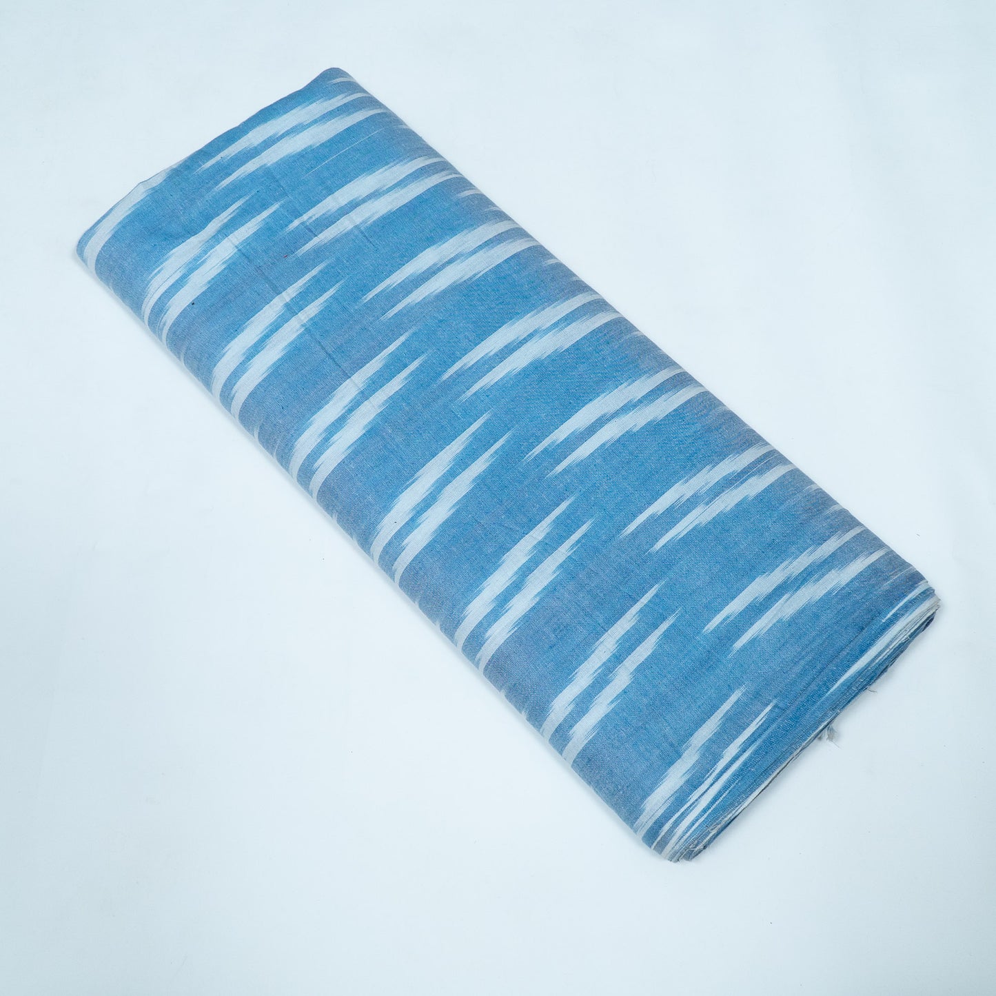 Blue & White Design Cotton Ikat Fabric for Dress Material | Width: 44"