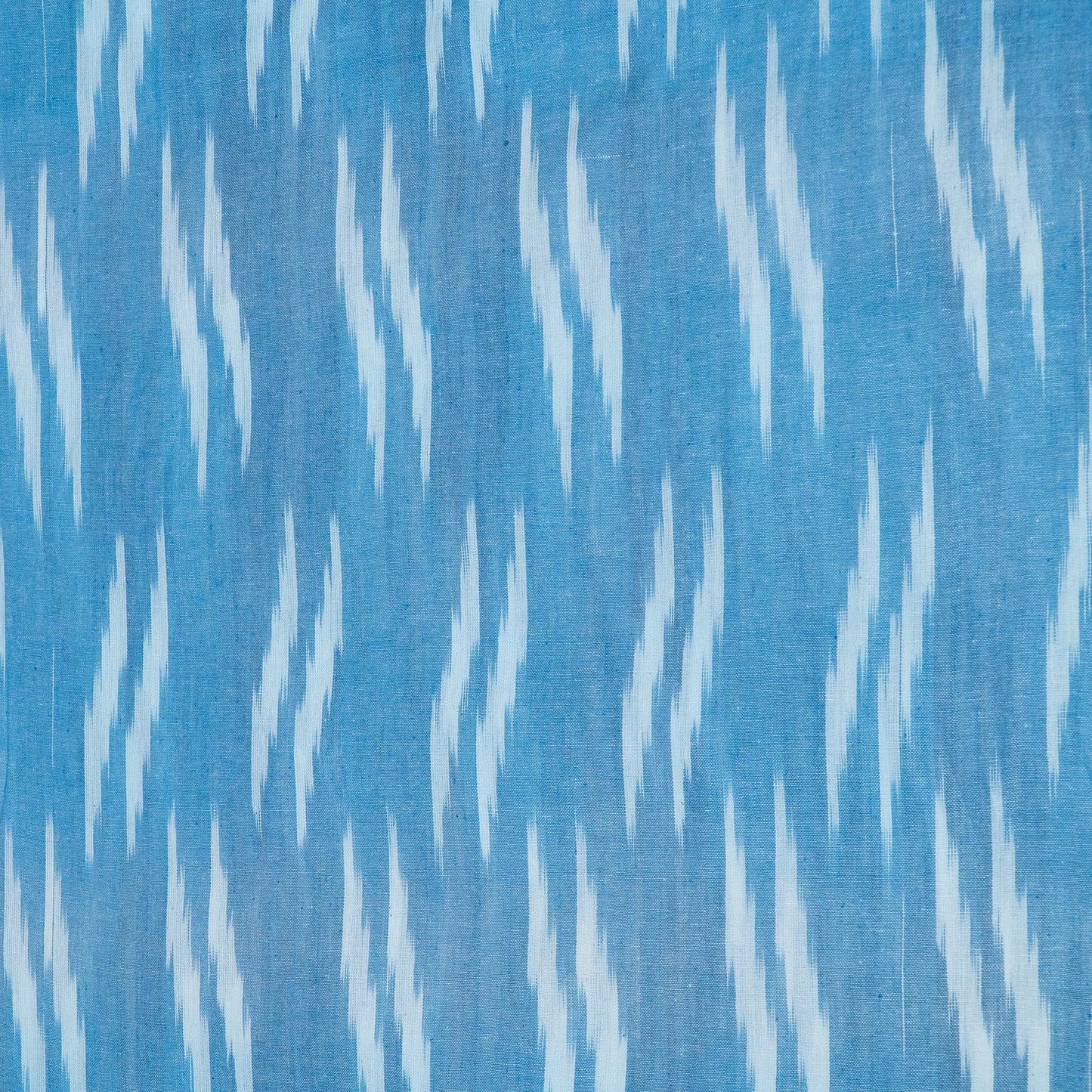 Blue & White Design Cotton Ikat Fabric for Dress Material | Width: 44"