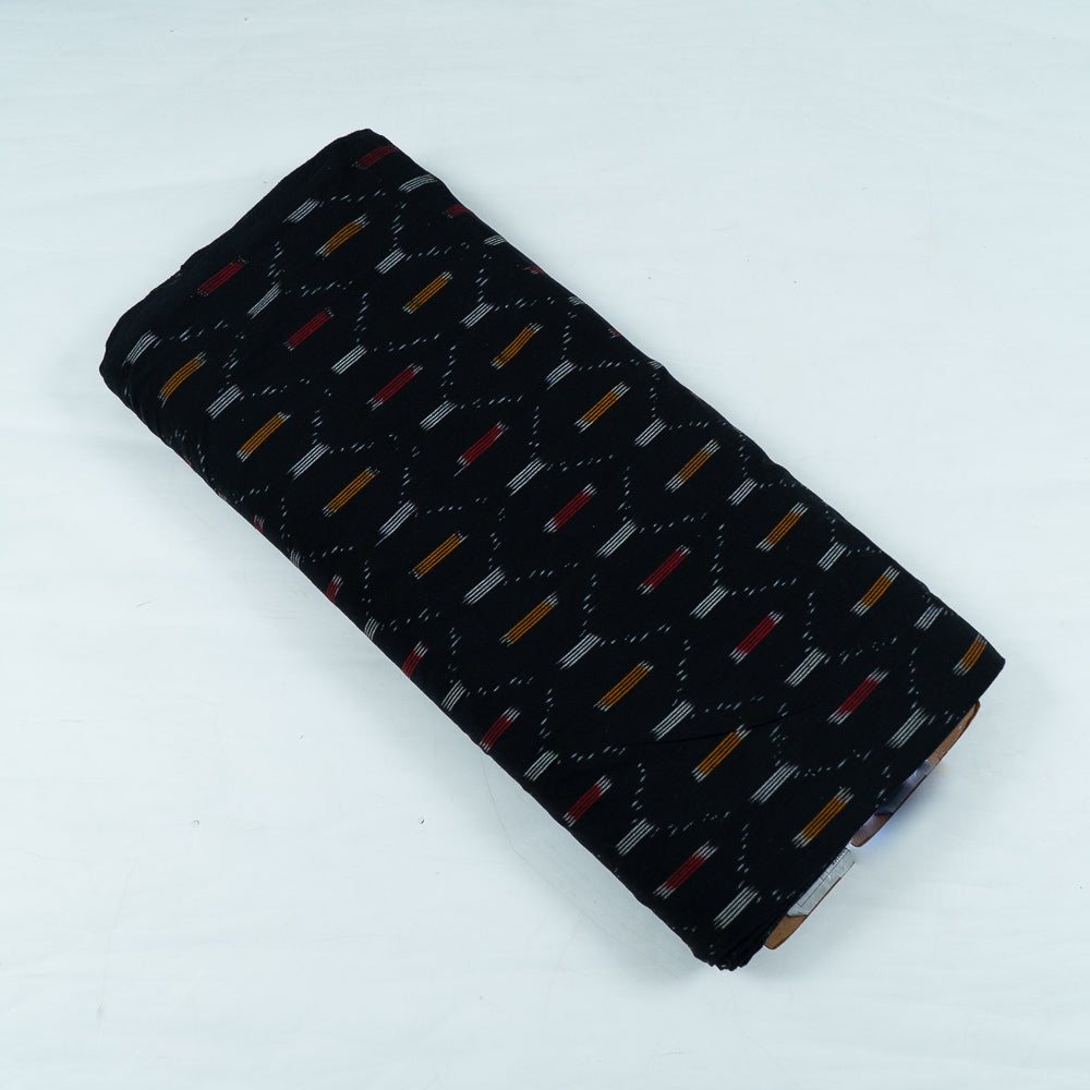 Red, Yellow & Black Cotton Handloom Ikat (Sku: I-788)