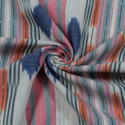 Orange, Pink & Blue Cotton Handloom Ikat (Sku: I-796)