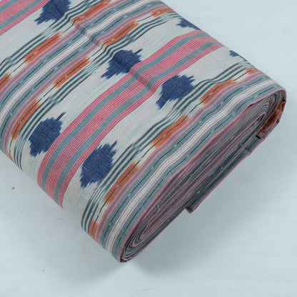 Orange, Pink & Blue Cotton Handloom Ikat (Sku: I-796)