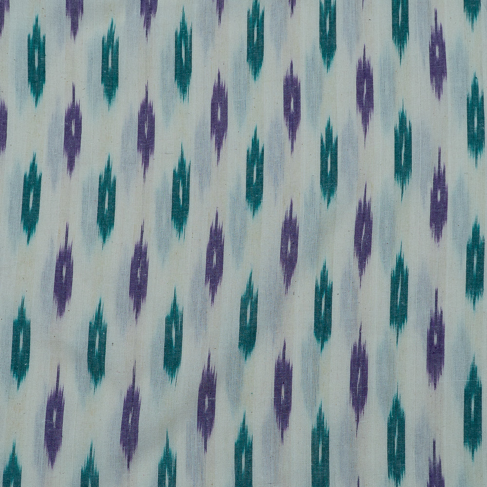 Green & Purple Cotton Handloom Ikat (Sku: I-805)