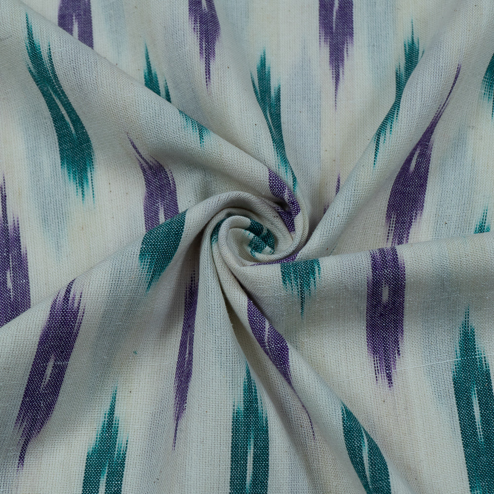 Green & Purple Cotton Handloom Ikat (Sku: I-805)