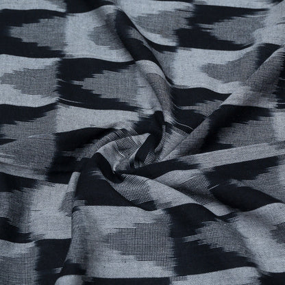 Black & Grey Geometric Cotton Handloom Ikat (Sku: I-810)