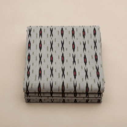 Grey Multicolor Cotton Handloom Ikat | SKU: I-851