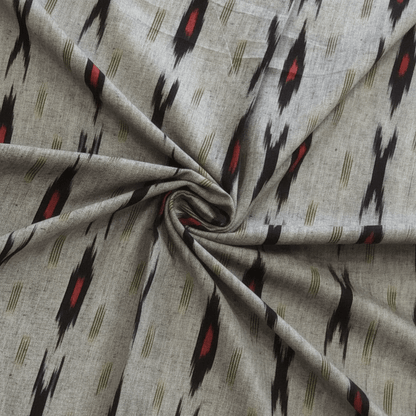 Grey Multicolor Cotton Handloom Ikat | SKU: I-851