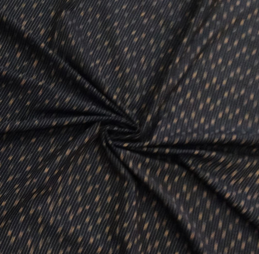 Blue, Yellow Stripe Fine Quality Handloom Cotton Ikat (SKU: IK-103)