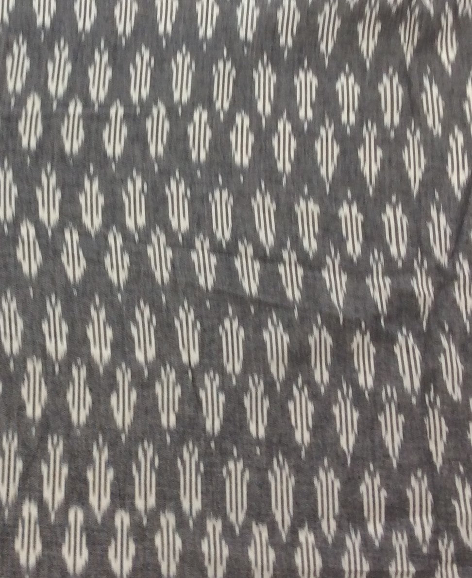 Grey, White Cotton Handloom Ikat (SKU: IK-111)