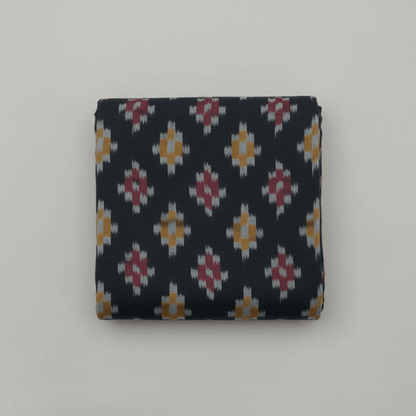 Black, Multicolor Cotton Handloom Ikat | SKU: IK-115