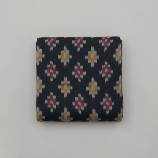 Black, Multicolor Cotton Handloom Ikat | SKU: IK-115