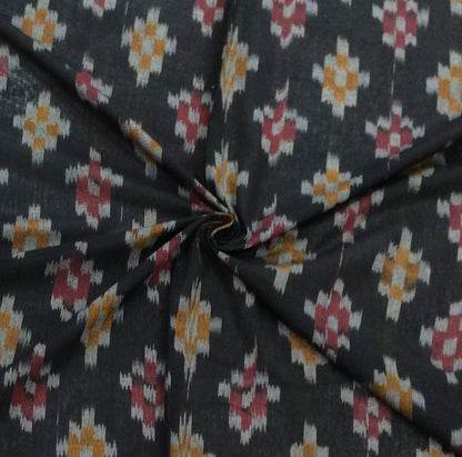 Black, Multicolor Cotton Handloom Ikat (SKU: IK-115)