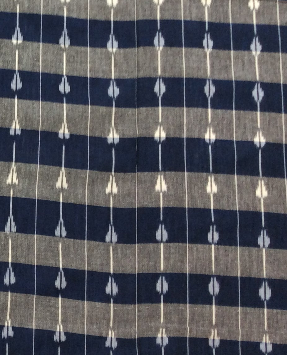 Blue, Grey Cotton Handloom Ikat (SKU: IK-119)
