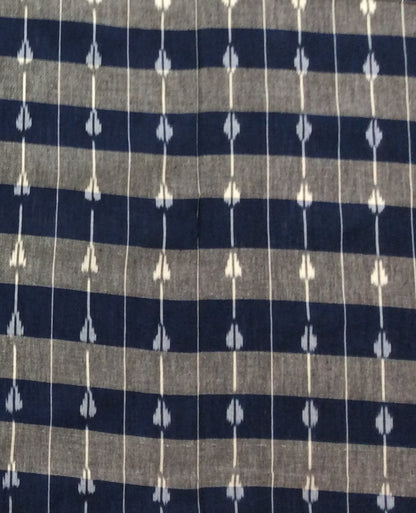 Blue, Grey Fine Cotton Handloom Ikat | SKU: IK-119