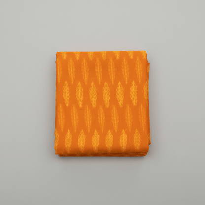 Mustard Handwoven Cotton Silk Ikat Fabric for Dress Material | Width: 44"