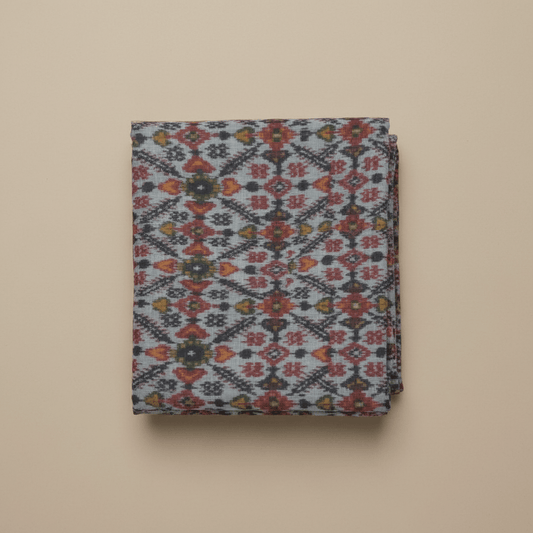 Multicolor Handwoven Cotton Silk Ikat | SKU: IK-172