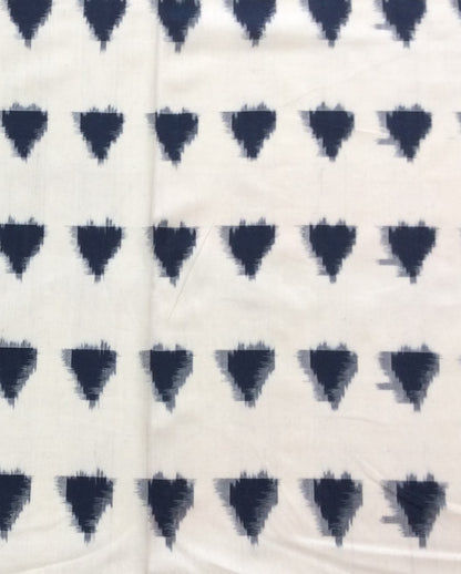 Blue Triangle Cotton Handwoven Double Ikat | 1 Meter (SKU: IK-178)