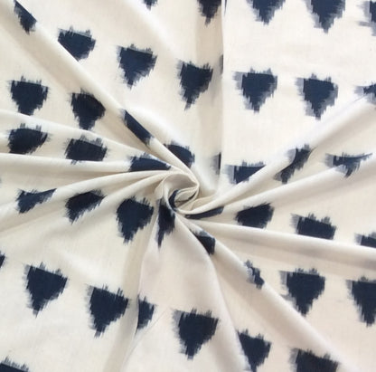 Blue Triangle Cotton Handwoven Double Ikat | 1 Meter (SKU: IK-178)