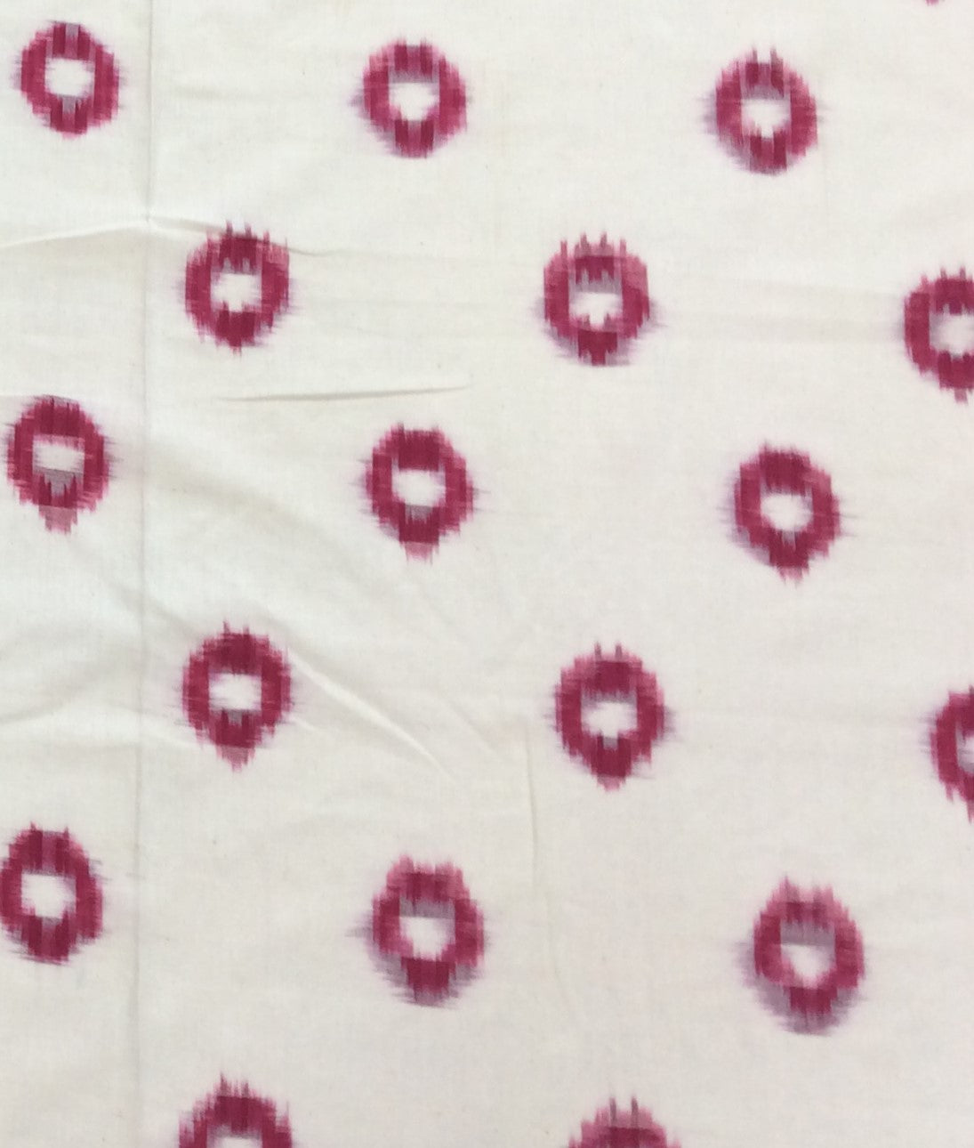 Pink Circle Cotton Handwoven Double Ikat (Width: 44 inches or 112 cm)