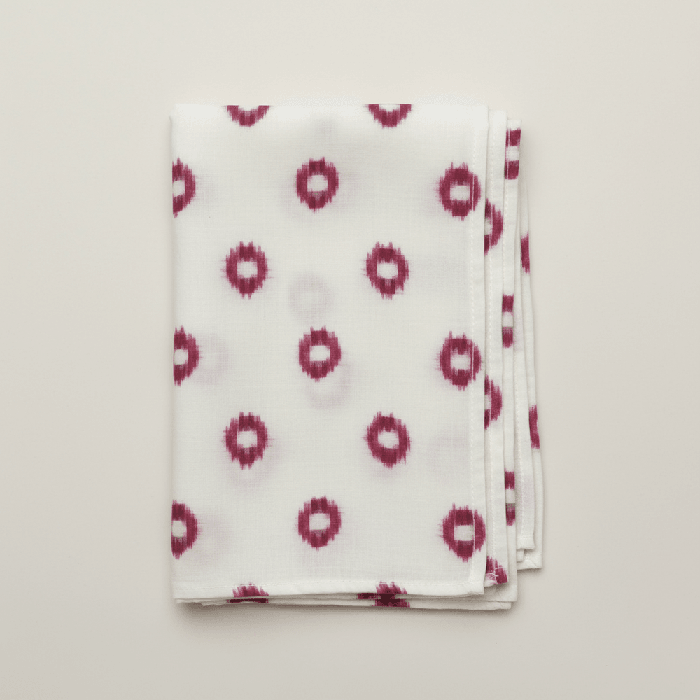 Pink Circle Cotton Handwoven Double Ikat | SKU: IK-183