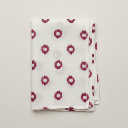 Pink Circle Cotton Handwoven Double Ikat | SKU: IK-183