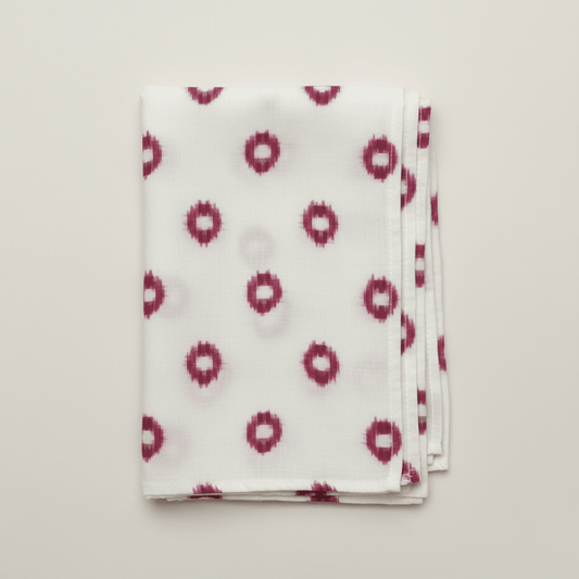 Pink Circle Cotton Handwoven Double Ikat | SKU: IK-183