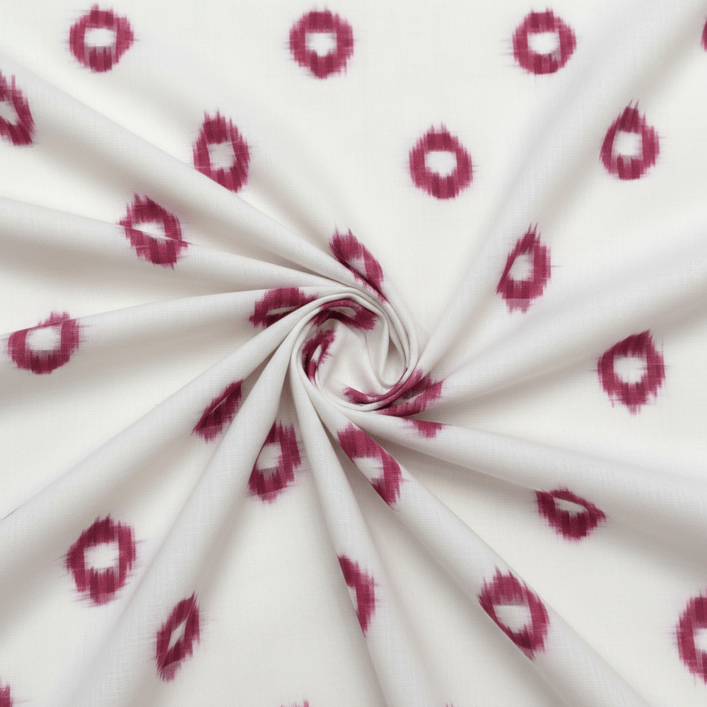 Pink Circle Cotton Handwoven Double Ikat | SKU: IK-183
