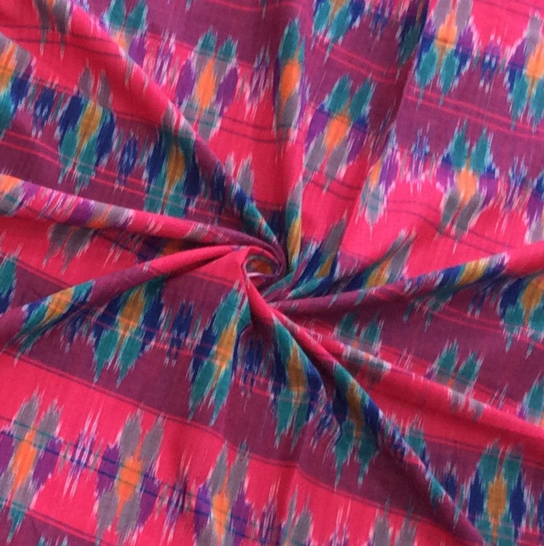 Multicolor Fine Quality Cotton Woven Handloom Ikat (Width: 44 inches or 112 cm)