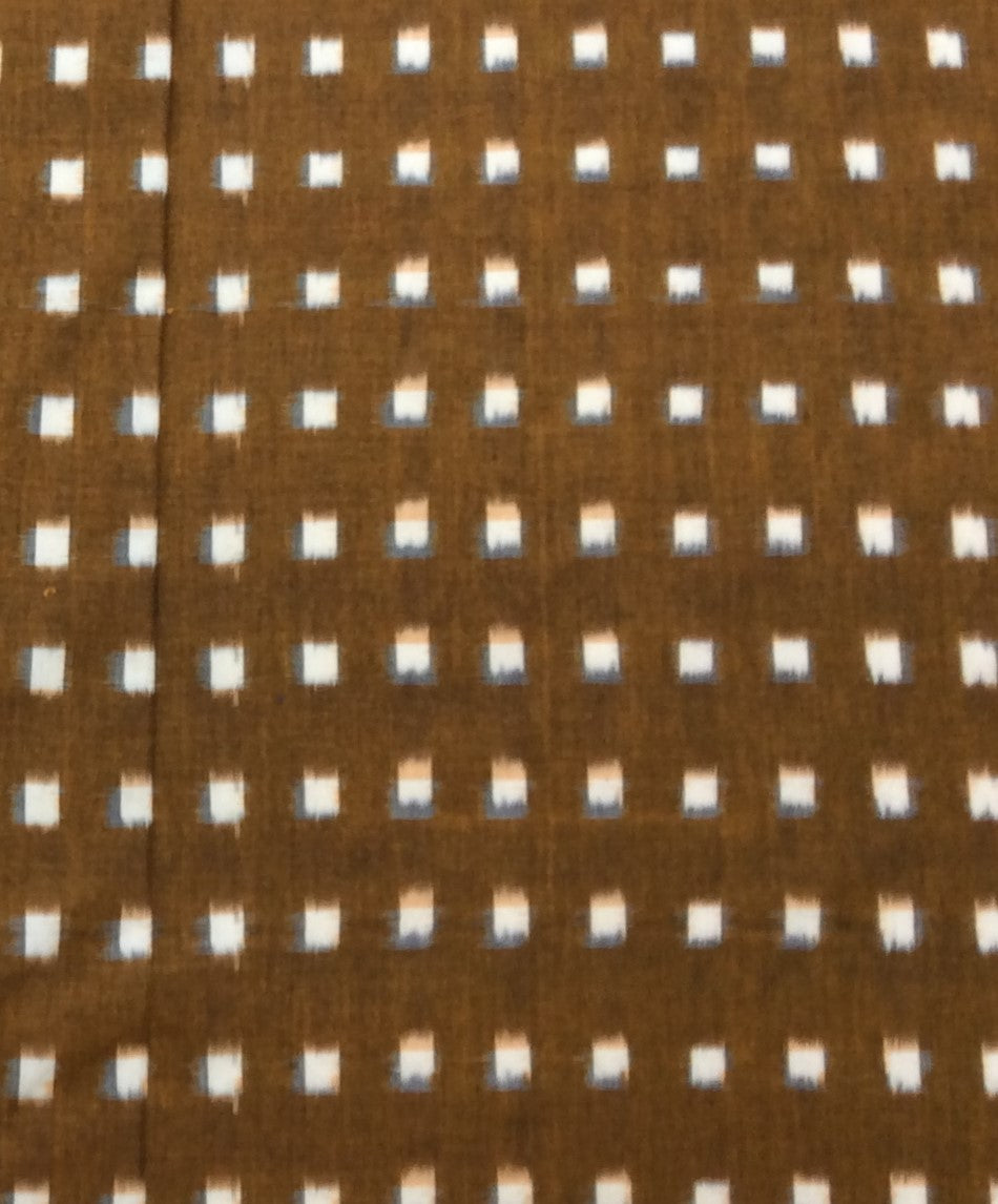 Mustard Square Cotton Handwoven Double Ikat (Width: 44 inches or 112 cm)