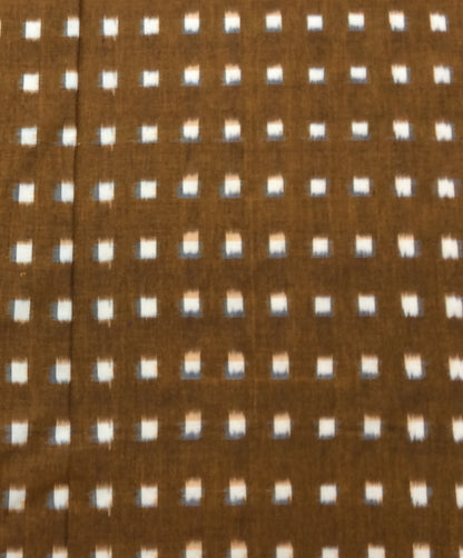 Mustard Square Cotton Handwoven Double Ikat | 1 Meter (SKU: IK-199)