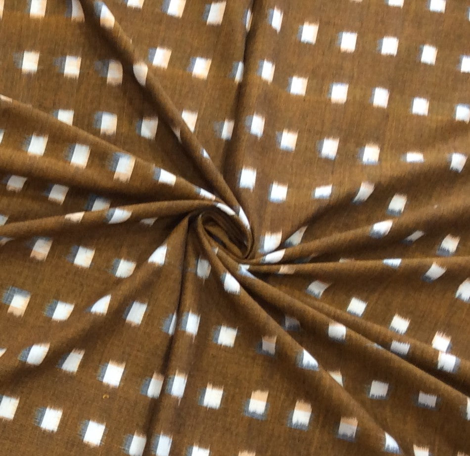 Mustard Square Cotton Handwoven Double Ikat (Width: 44 inches or 112 cm)
