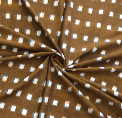 Mustard Square Cotton Handwoven Double Ikat | 1 Meter (SKU: IK-199)