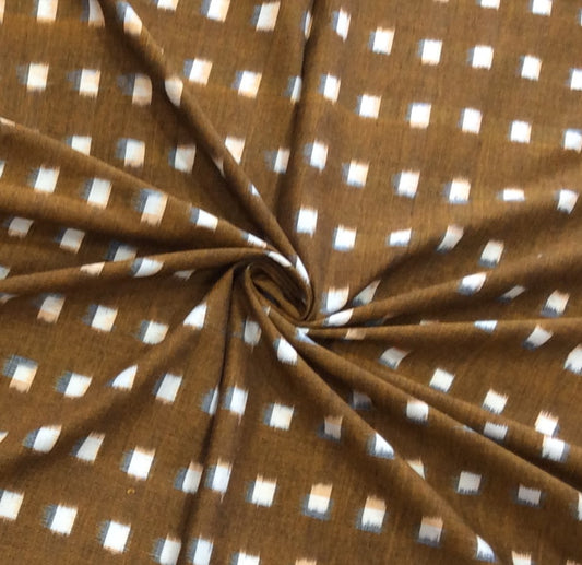 Mustard Square Cotton Handwoven Double Ikat (Width: 44 inches or 112 cm)