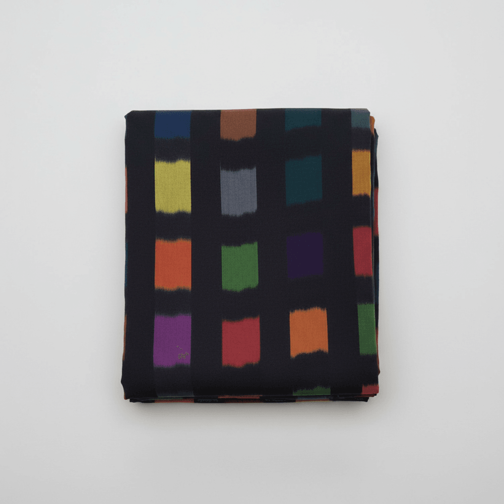 Black Base Multi Color Fine Quality Cotton Handloom Ikat | SKU: IK-209